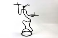 Wire figures fifties metal design candlestick