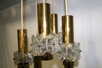 Design hanglamp met messing en kristal